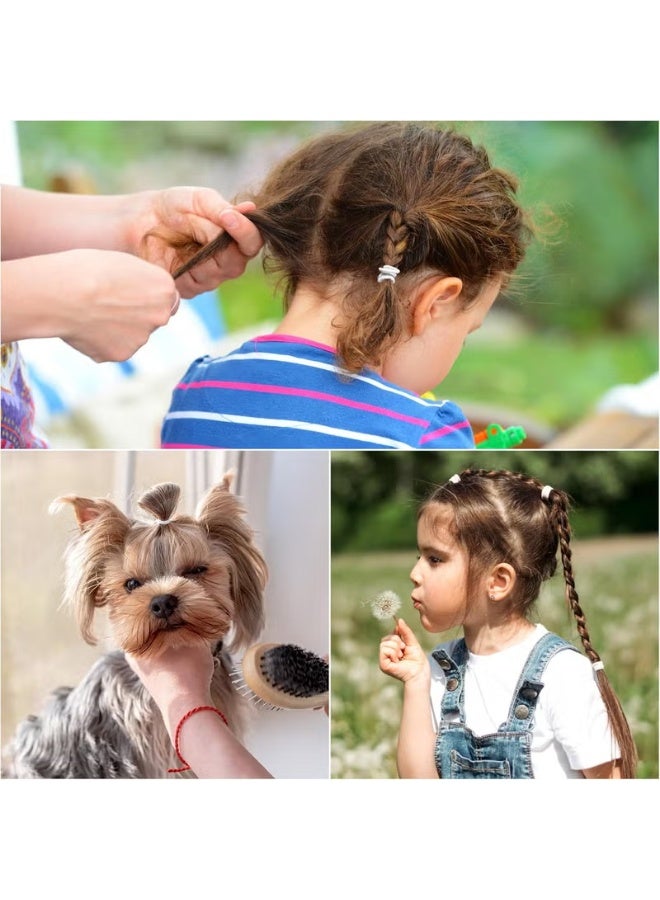Star Beja  100 PCS White Tiny Hair Bands for Girls, Kids, Women & Men | Soft, No-Crease Rubber Hair Ties | Gentle Mini Ponytail Holders for Fine, Thin, Short & Curly Hair | Durable, No-Damage Hair Accessories for Daily Styling - Image 4